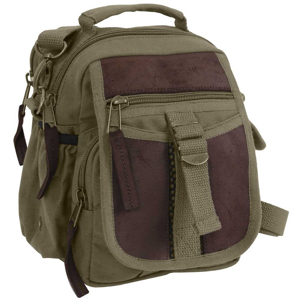 Rothco OD Canvas n Leather Travel Shoulder Bag 2835