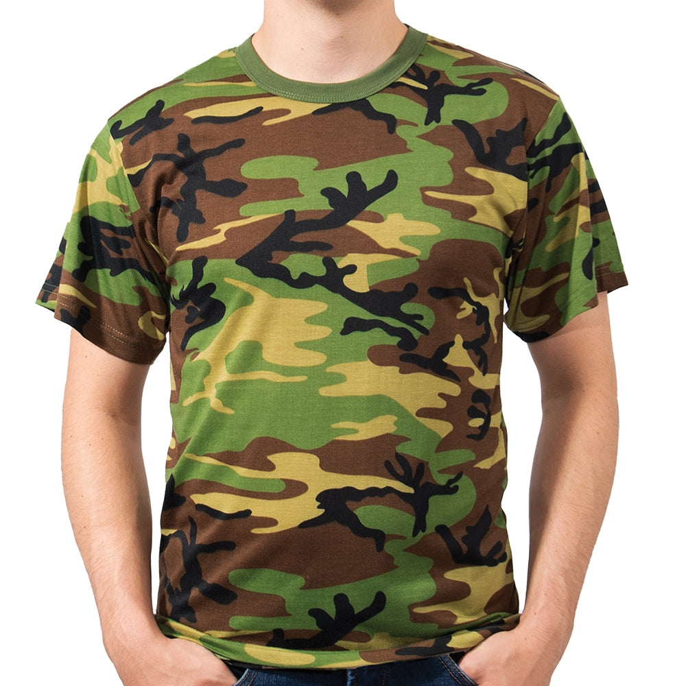 Rothco Woodland Camo Moisture Wicking T-Shirts 95025