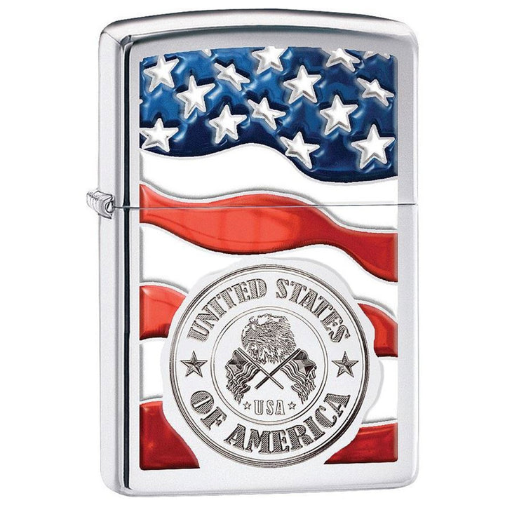 Zippo American Stamp on Flag Lighter 29395