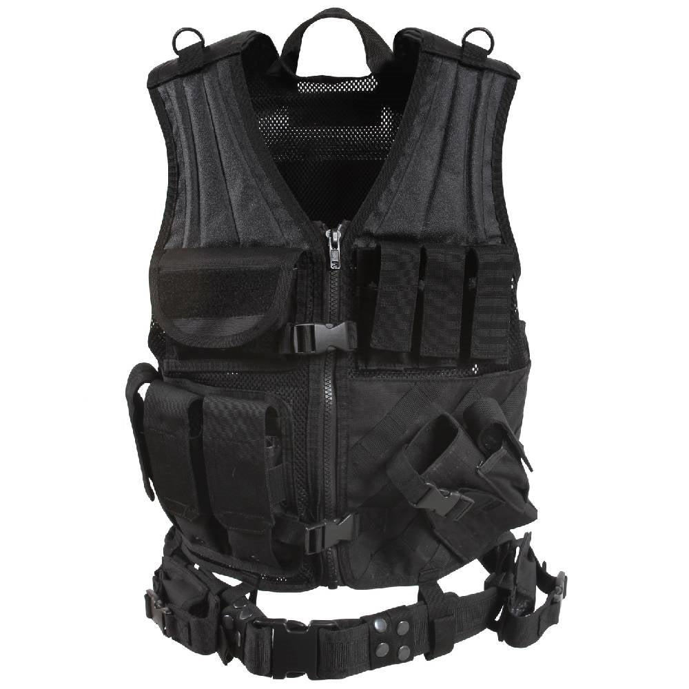 Rothco Black Cross Draw Tactical Vest - 6491