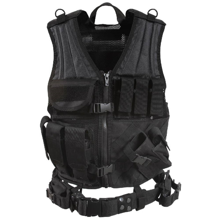 Rothco Black Cross Draw Tactical Vest - 6491