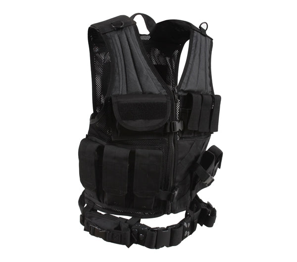 Rothco Black Cross Draw Tactical Vest - 6491