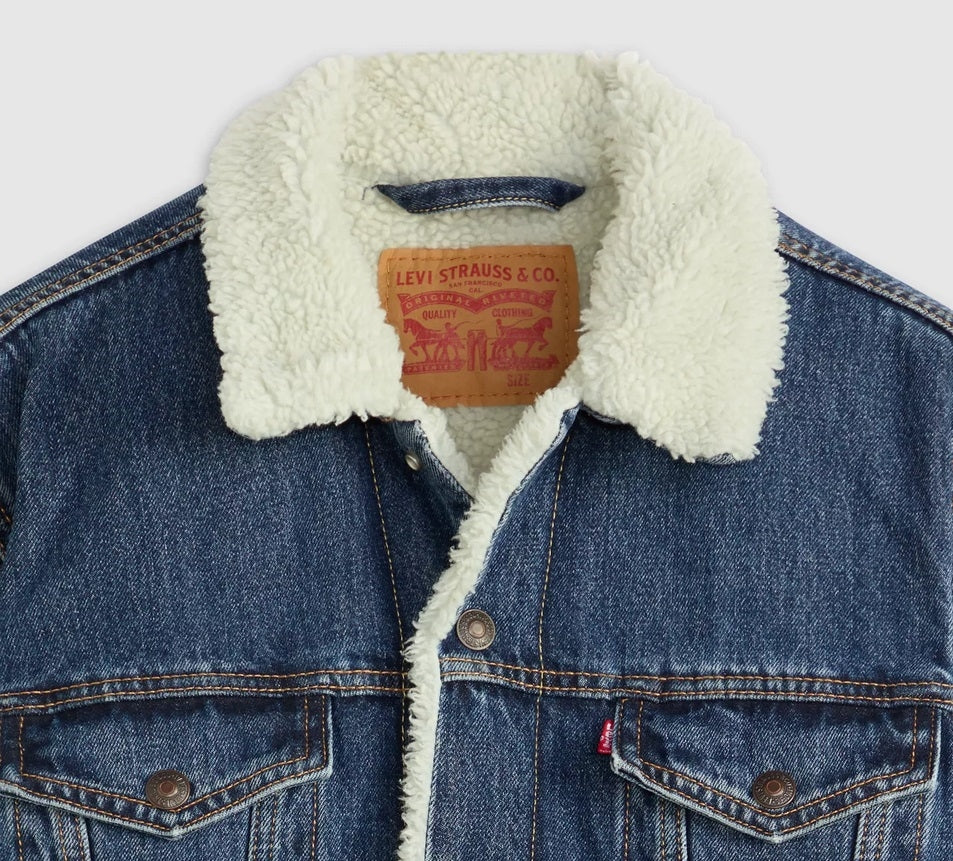 Levis Sherpa Trucker Dark Stonewash Jacket 16365-0286