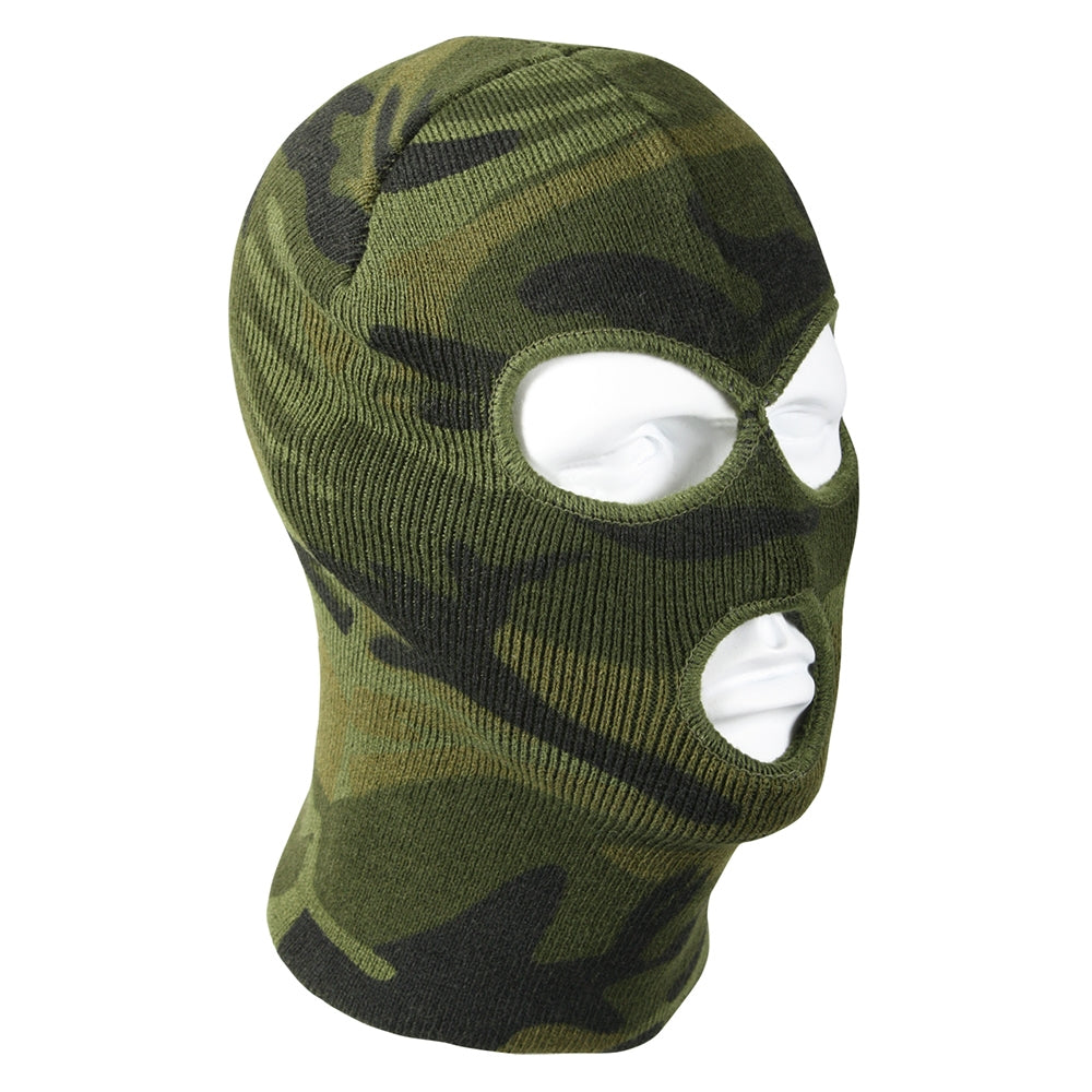 Rothco Woodland Camo 3 Hole Face Mask - 5596