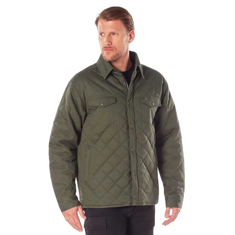 Olive Drab Diamond Quilted Cotton Jacket 42005