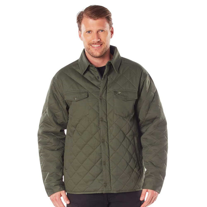 Olive Drab Diamond Quilted Cotton Jacket 42005