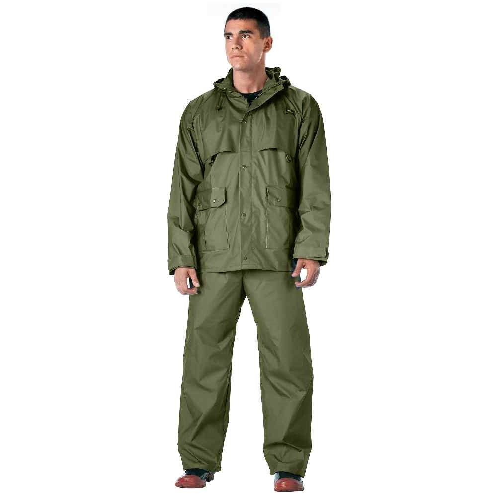Rothco Olive Drab 2-pc Microlite Pvc Rainsuit 3774