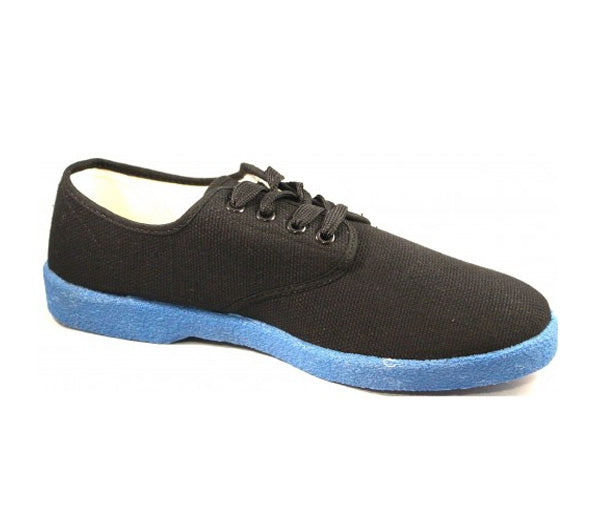 Zig-Zag Black Sneaker with Blue Sole - 7222