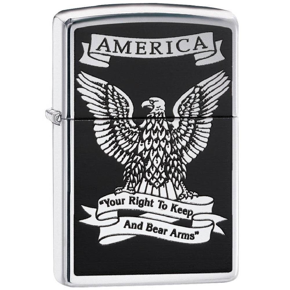 Zippo Black and White Americana Lighter - 28290