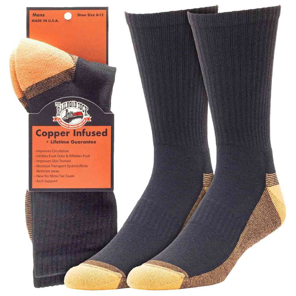 Railroad Socks Copper Infused Crew Sock 4002