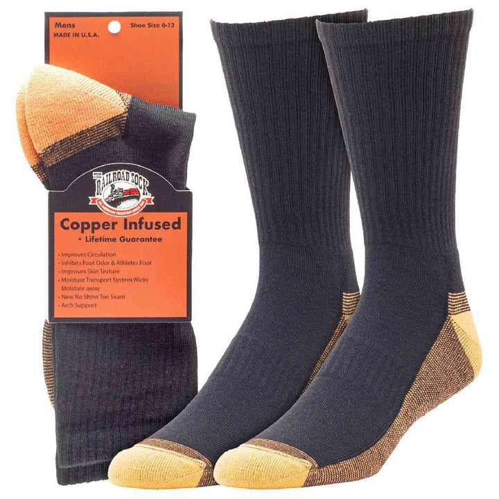 Railroad Socks Copper Infused Crew Sock 4002