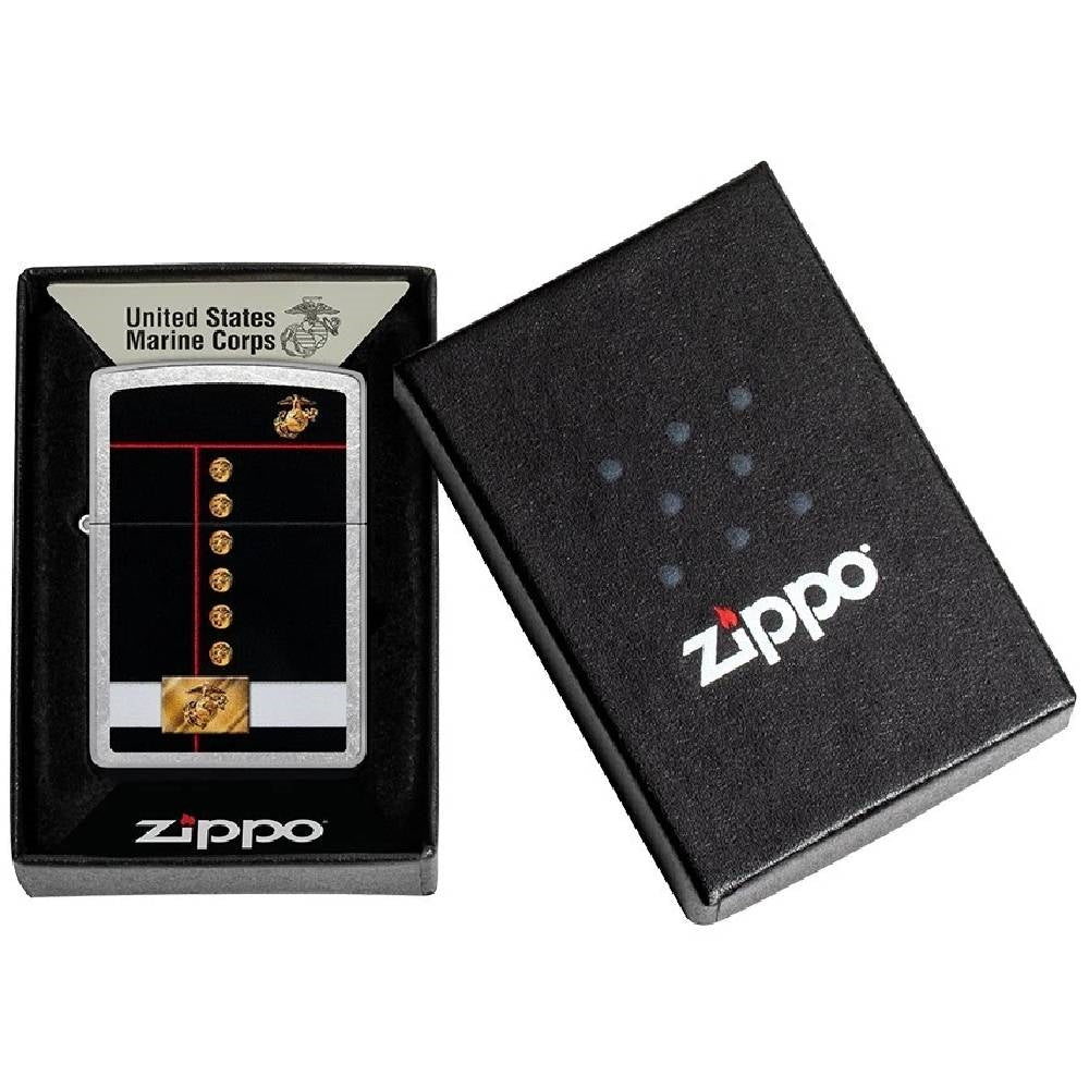 Zippo Marines Uniform Street Chrome Color Logo - 48550
