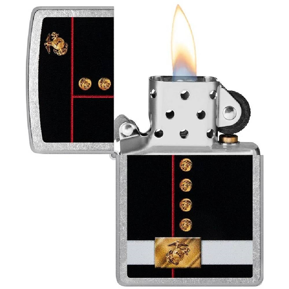 Zippo Marines Uniform Street Chrome Color Logo - 48550