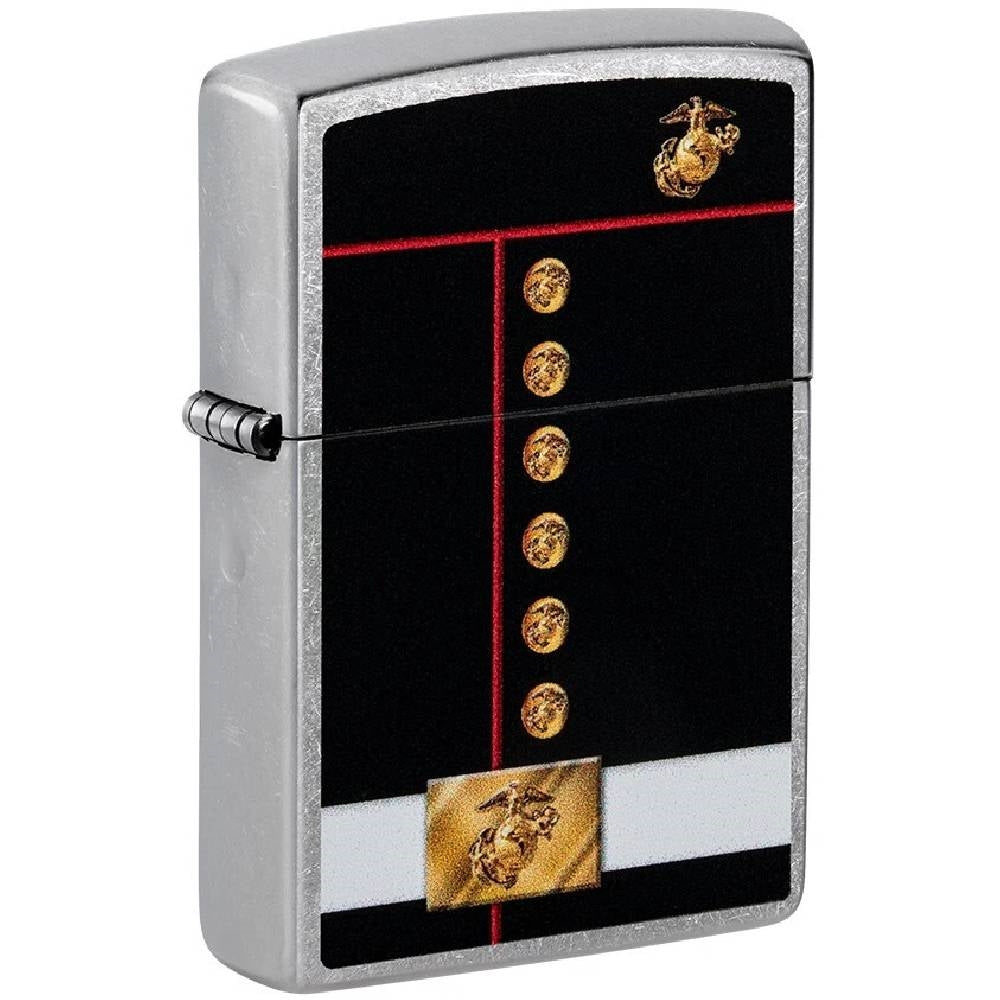 Zippo Marines Uniform Street Chrome Color Logo - 48550