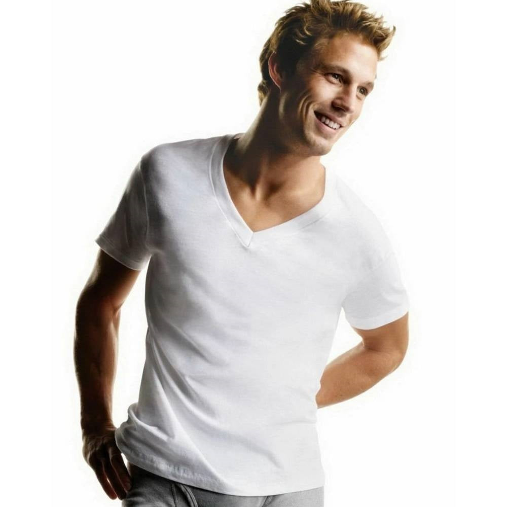 Hanes 6 Pack White V-Neck T-Shirt - 777VP6