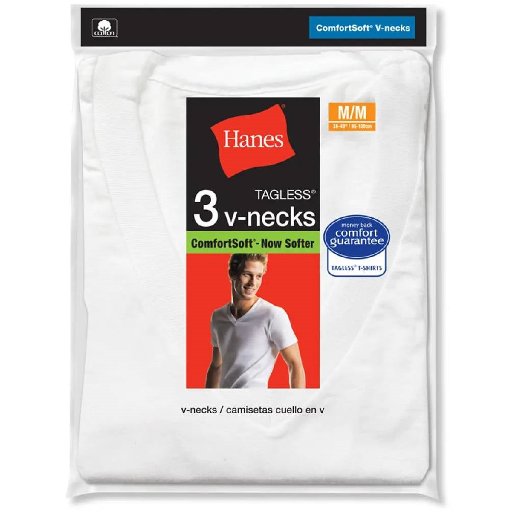 Hanes 6 Pack White V-Neck T-Shirt - 777VP6