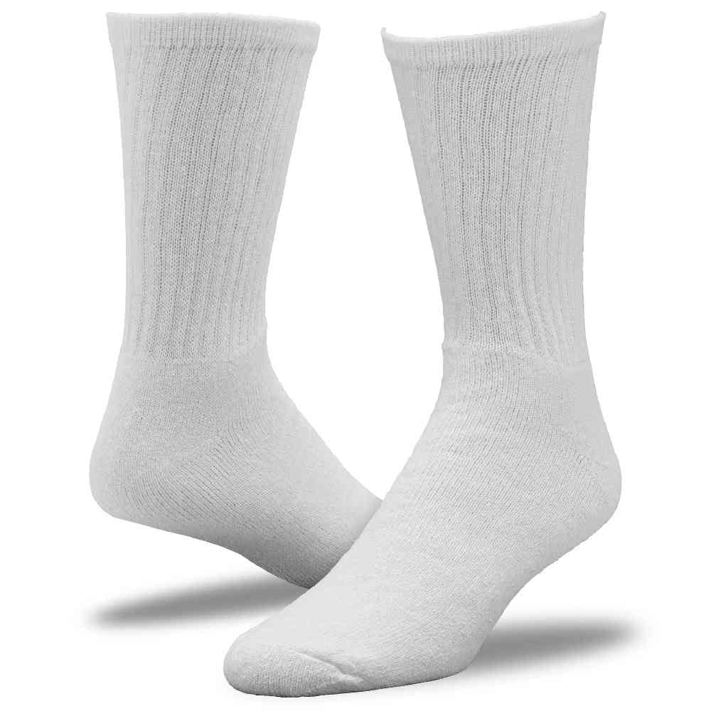 Railroad Socks Solid White Crew Socks 6070