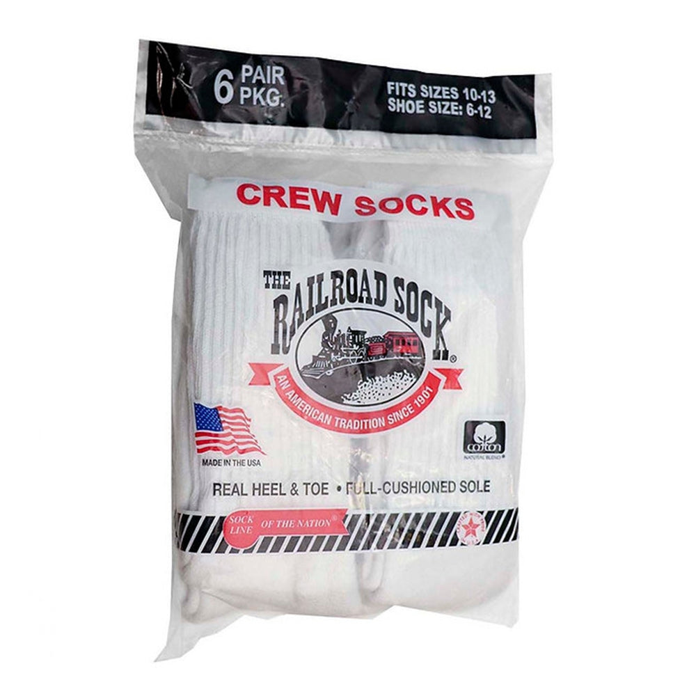 Railroad Socks Solid White Crew Socks 6070