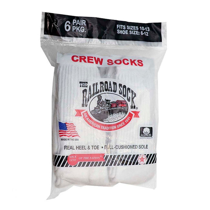 Railroad Socks Solid White Crew Socks 6070