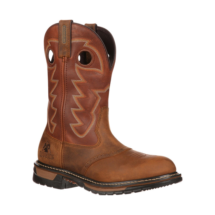 Rocky Original Ride Branson Roper Round Toe Waterproof Saddle Western Boot FQ0002775