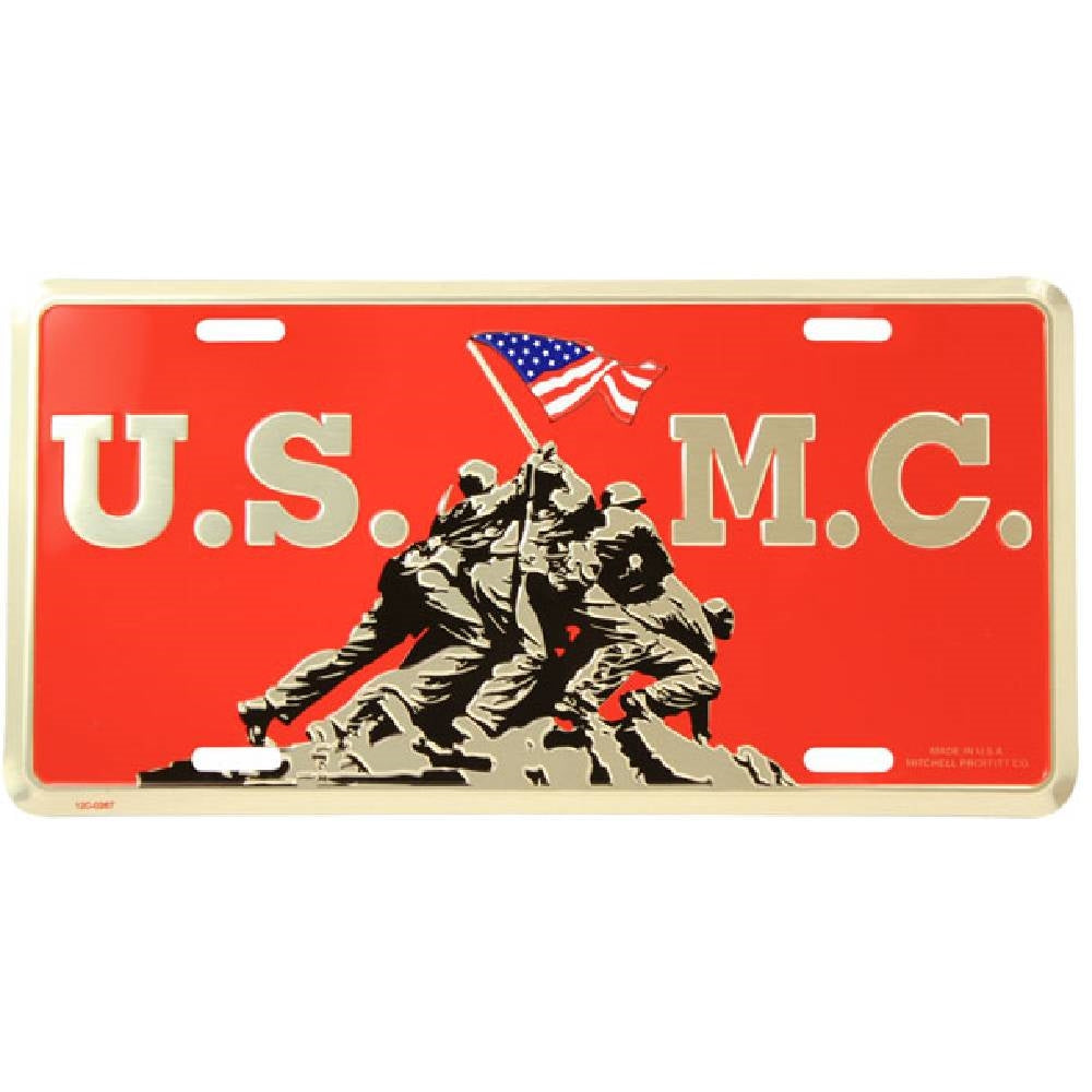 U.S.M.C. with Iwo Jima Memorial License Plate LM08