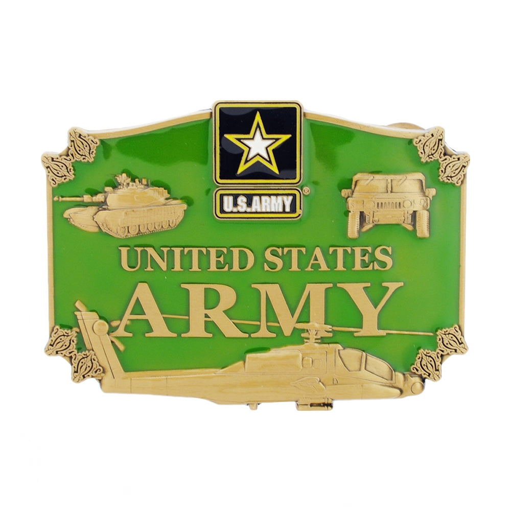 US Army Action Enameled Belt Buckle - B0100