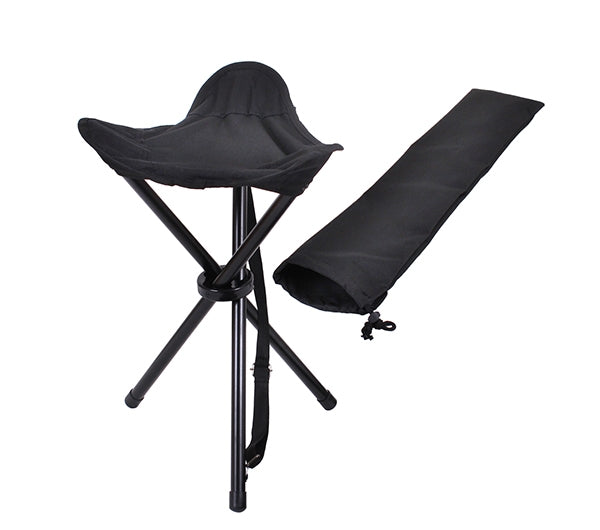 Rothco Black Collapsible Stool with Carry Strap - 4584