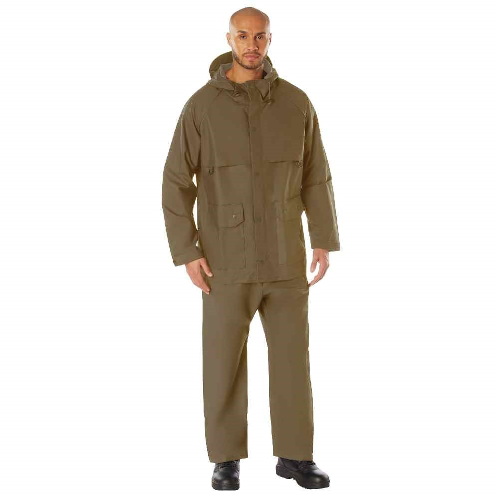 Rothco Coyote Brown 2-pc Microlite Pvc Rainsuit 37650