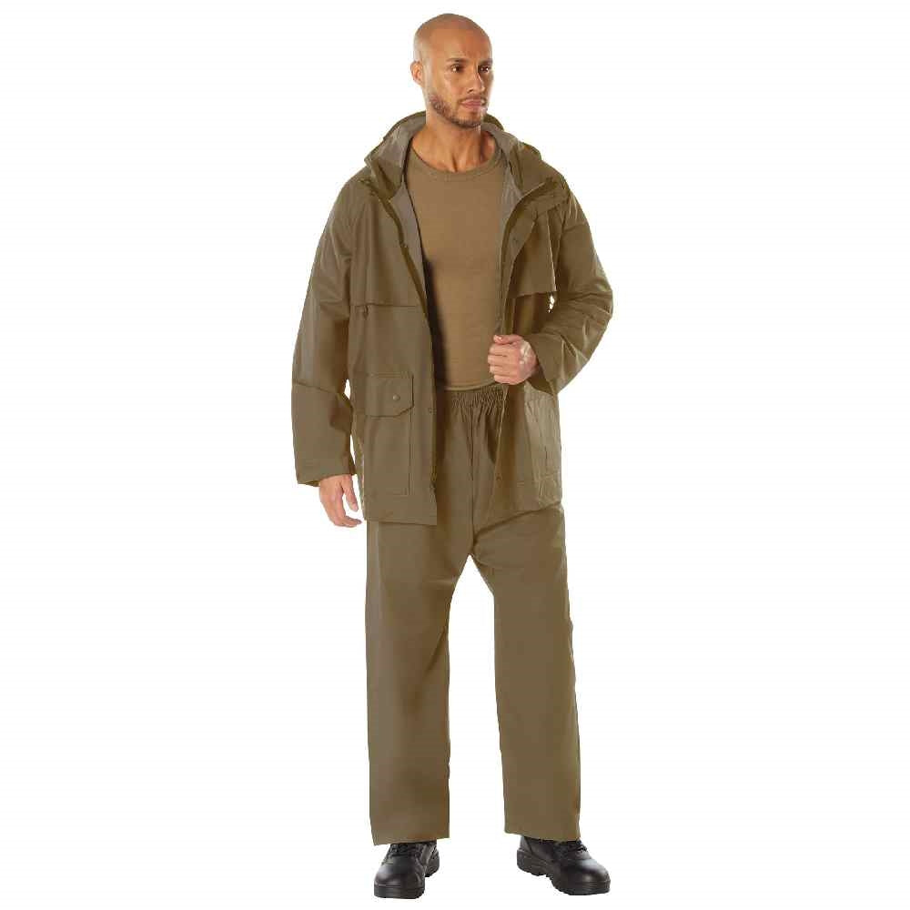 Rothco Coyote Brown 2-pc Microlite Pvc Rainsuit 37650