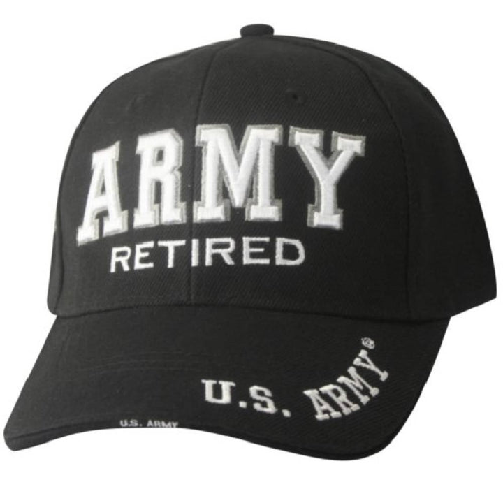 Army Retired Black Ball Cap BCD-103