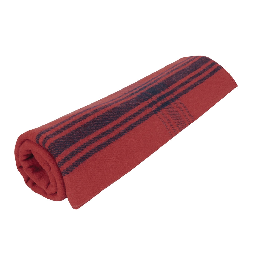 Rothco Red With Navy Striped Wool Blanket 11095