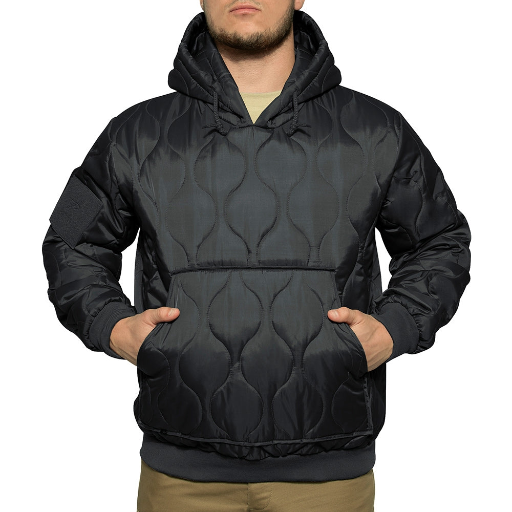 Rothco Black Quilted Woobie Hooded Sweatshirt - 10490