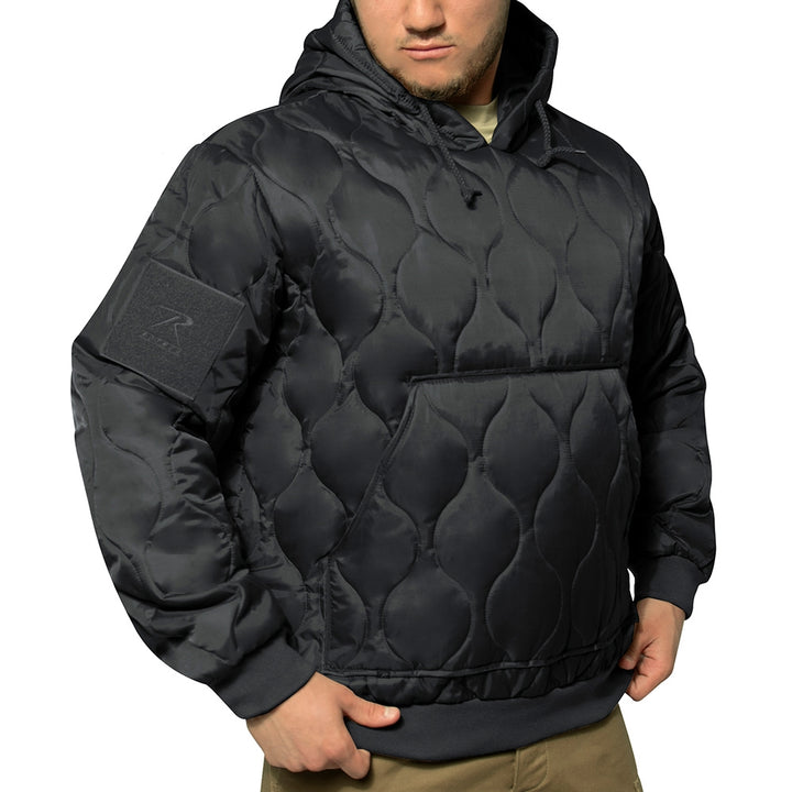 Rothco Black Quilted Woobie Hooded Sweatshirt - 10490