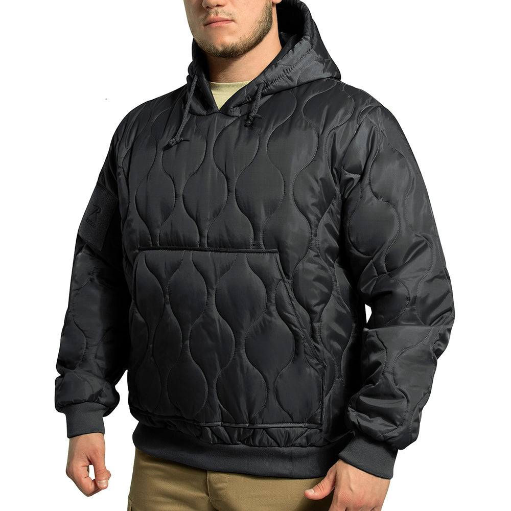 Rothco Black Quilted Woobie Hooded Sweatshirt - 10490