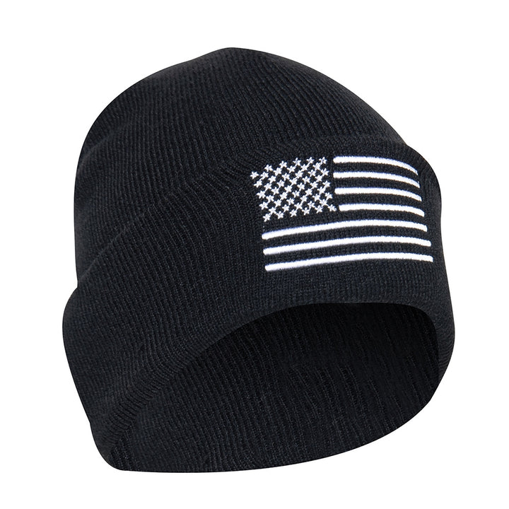 Rothco Black US Flag Watch Cap - 57877