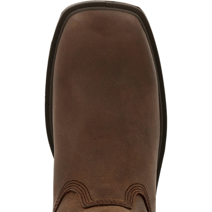 Rocky Worksmart Square Toe Unlined Pull On Slip Resistant Western Work Boot RKW0346