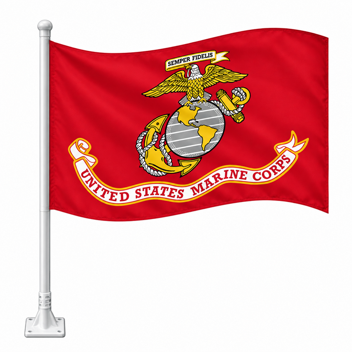 U.S.M.C. with Globe and Anchor Car Flag F9705