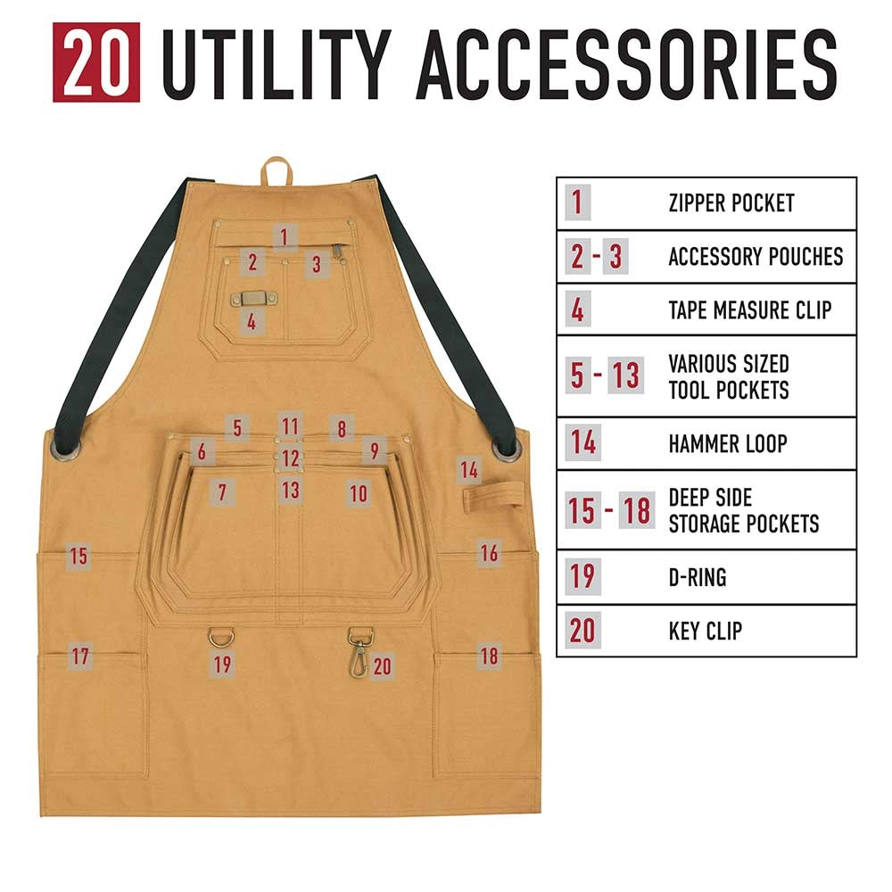 Rothco Black Canvas Full Work Apron 42028