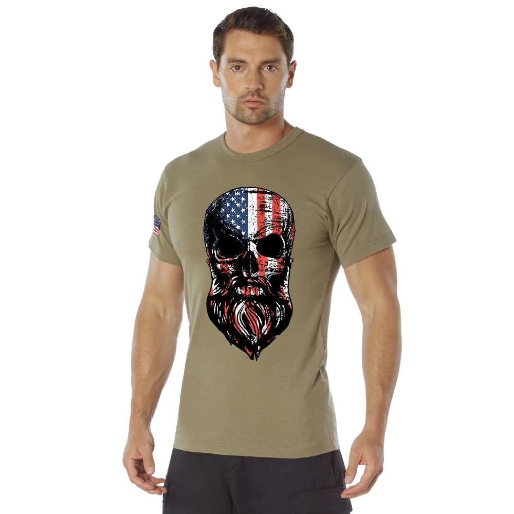 Rothco US Flag Bearded Skull T-Shirt 10822