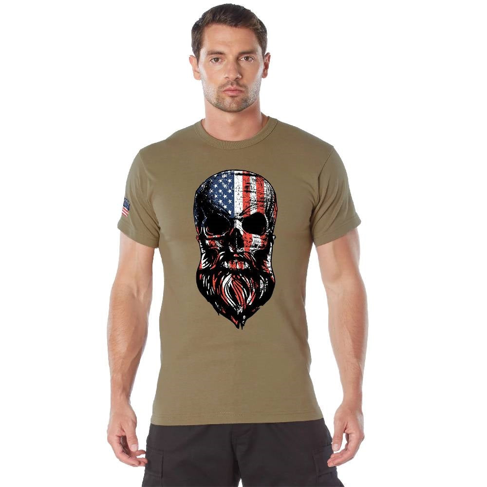 Rothco US Flag Bearded Skull T-Shirt 10822