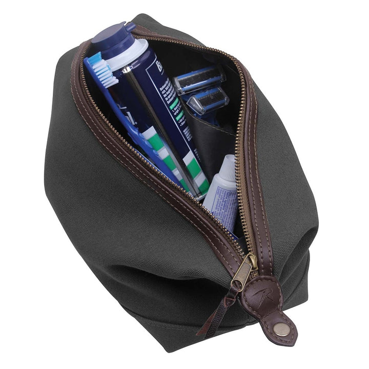 Rothco Charcoal Grey Canvas And Leather Travel Kit - 91262