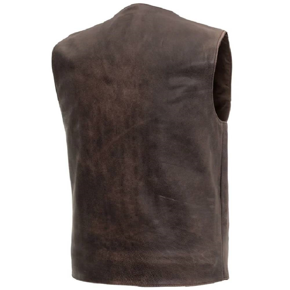 Motorcycle Western Style Leather Vest FIM643CCB