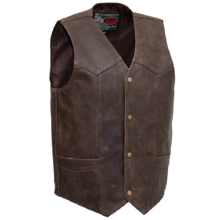 Motorcycle Western Style Leather Vest FIM643CCB