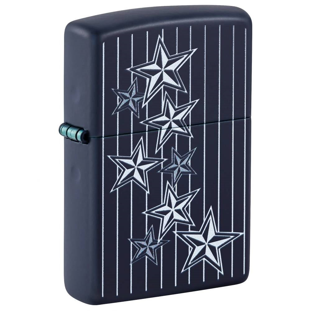 Zippo Star With Stripes, Navy Matte Lighter 48188