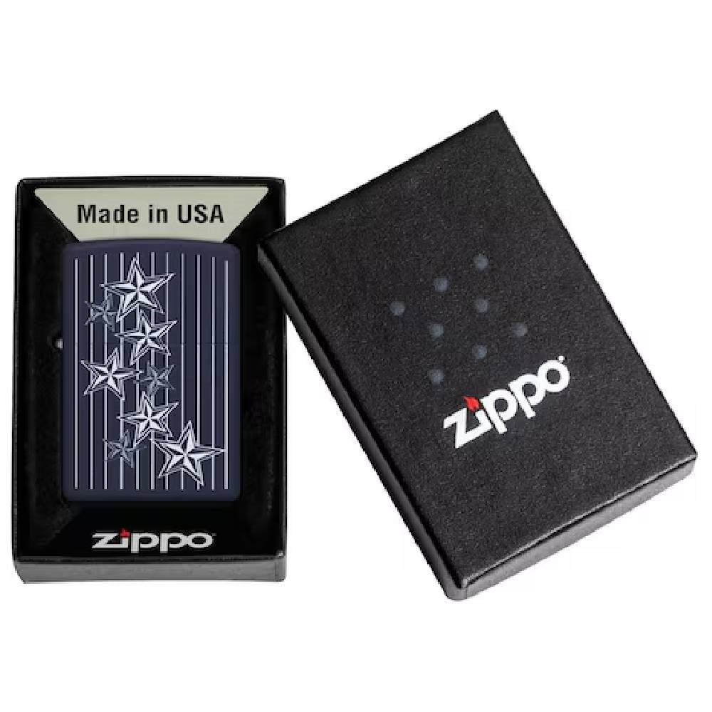Zippo Star With Stripes, Navy Matte Lighter 48188