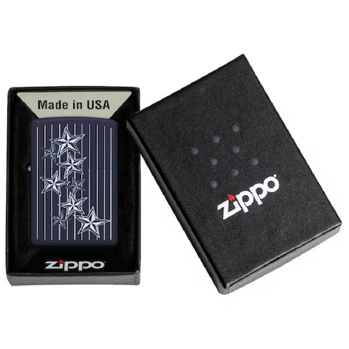 Zippo Star With Stripes, Navy Matte Lighter 48188