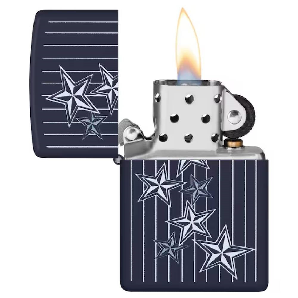 Zippo Star With Stripes, Navy Matte Lighter 48188