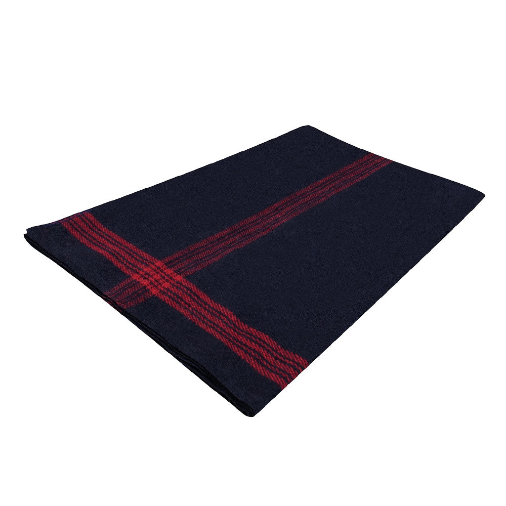 Rothco Navy With Red Striped Wool Blanket - 1095