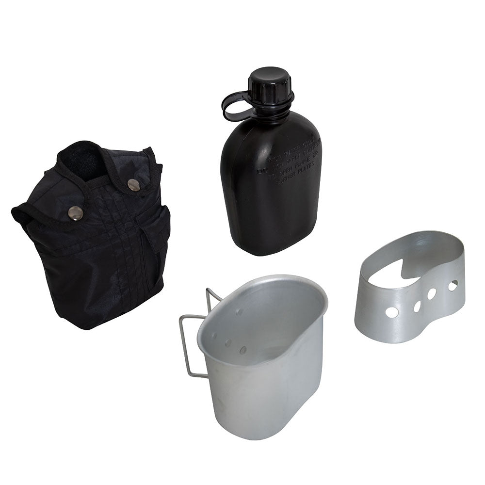 Rothco Black 4 Piece Canteen Kit 1144