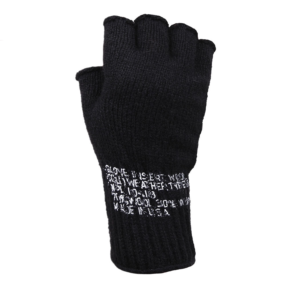 Rothco Black  Fingerless Wool Gloves 8411